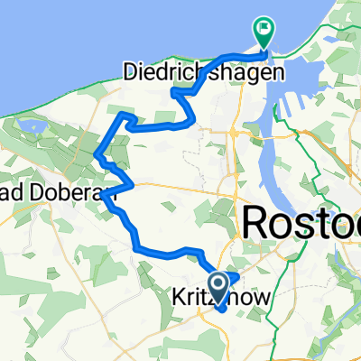 Kritzmow - Klein Schwaß - Parkentin - Rabenhorst - Steinbeck - Elmenhorst - Diedrichshagen - Warnemünde