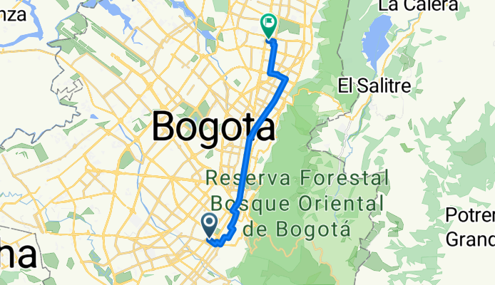 Avenida Carrera 14, Bogotá a Avenida Carrera 45, Bogotá