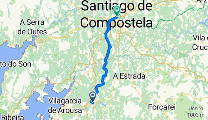 Calle de Fermín Mosquera, Caldas de Reis to Rúa da Fonte de Santo Antonio, Santiago de Compostela