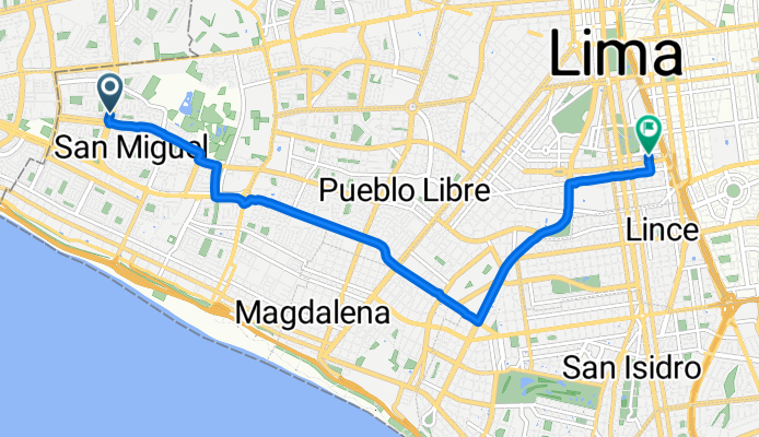 Lima to Jirón Parque de la Reserva, Lima