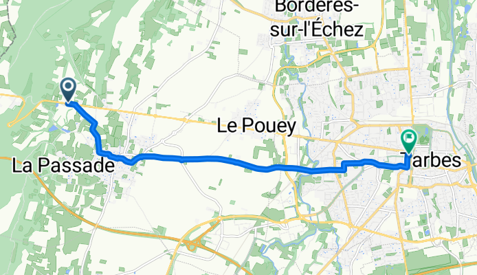 De Route de Pau à Avenue du Régiment de Bigorre