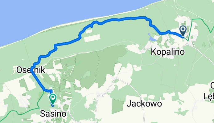 Bałtycka, Lubiatowo do Pałacowa, Sasino