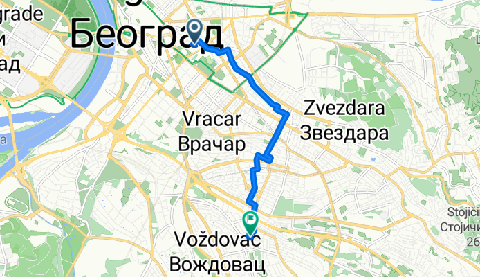 Route in Belgrade
