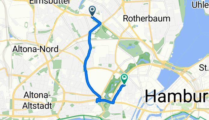 Moorkamp, Hamburg nach Kurze Straße, Hamburg