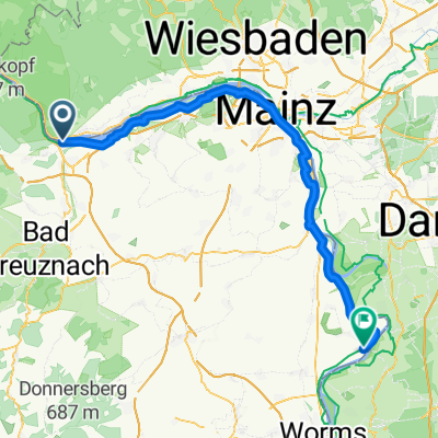 From Bingen am Rhein to Hamm am Rhein