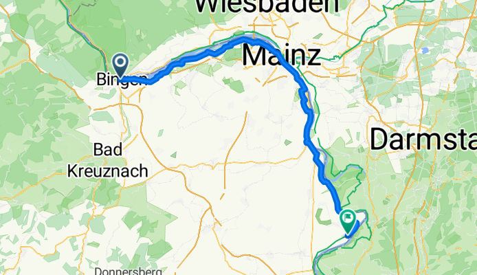 From Bingen am Rhein to Hamm am Rhein