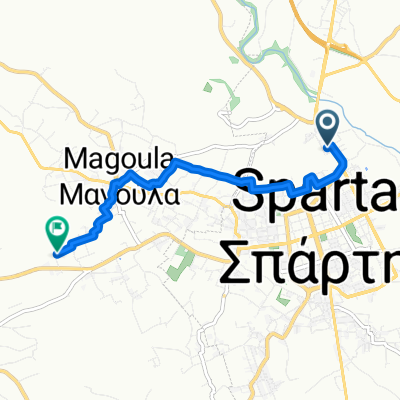 Λημναίων to Εθνική Οδός Σπάρτης Μυστρά