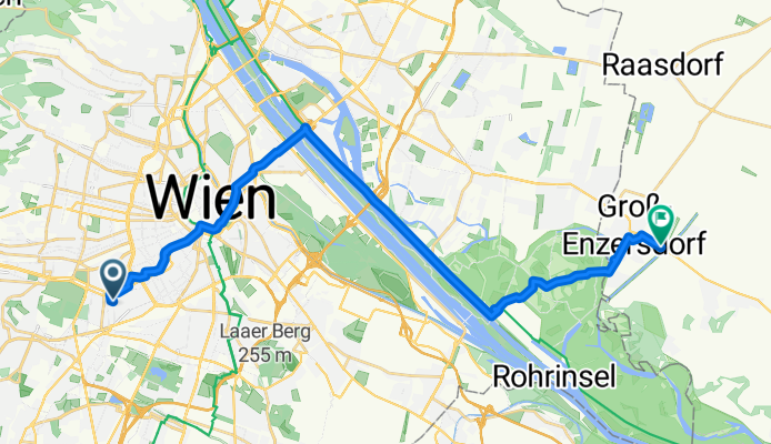 Hilschergasse, Wien nach Schloßhofer Straße, Groß-Enzersdorf