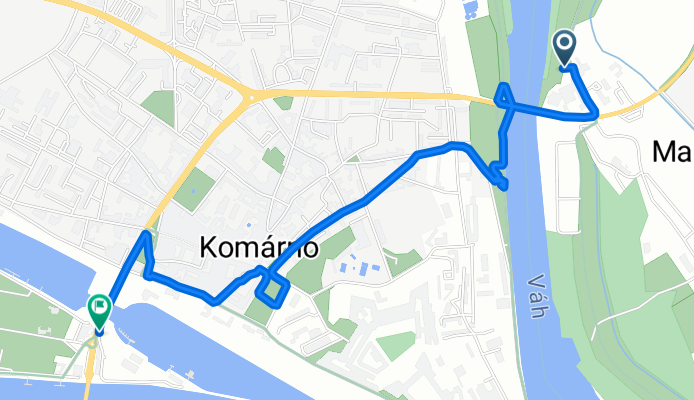 Novozámocká cesta, Komárno to Komárno, Komárno