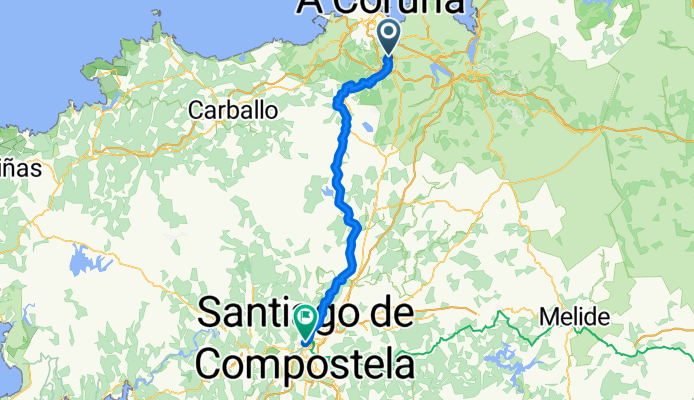 1) La Coruña bis Santiago de Compostela