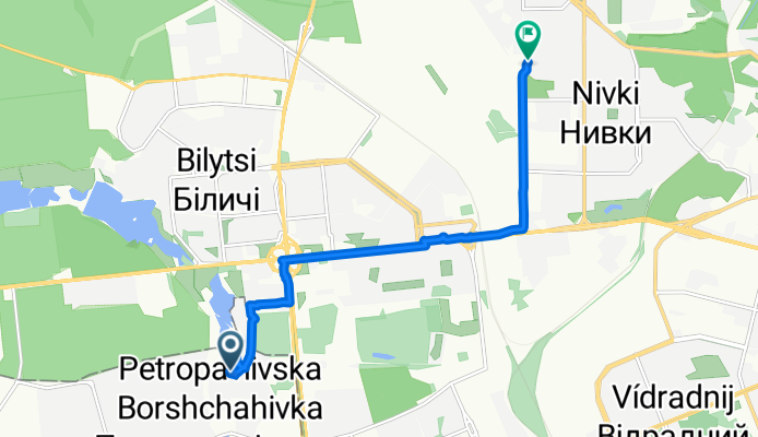 Маршрут в вулиця Мрії 16, Київ