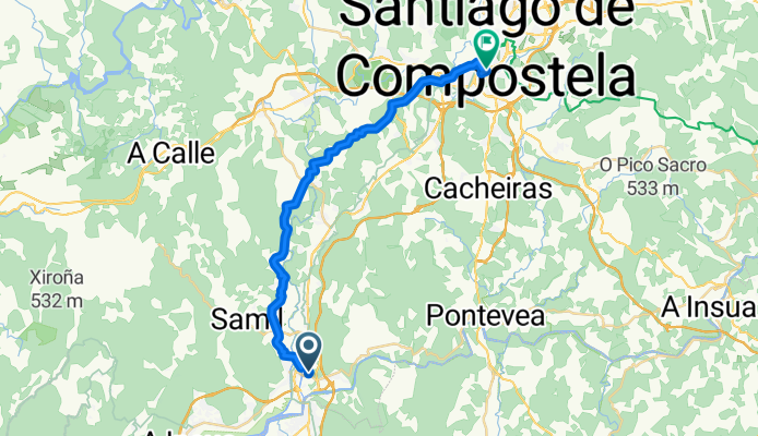 Camino Luans, Padr贸n nach Santiago de Compostela