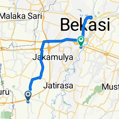 Route from Jalan Raya Kampung Sawah No.2