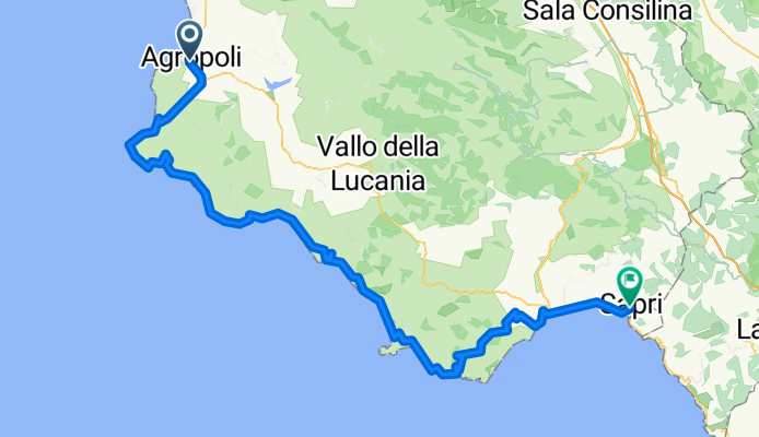 10: Agropoli – Sapri (Här finns det olika vägval)