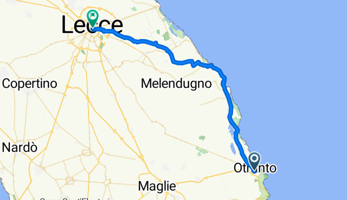Via Martire Canonico Schito, Otranto to Via Salvatore Trinchese, Lecce