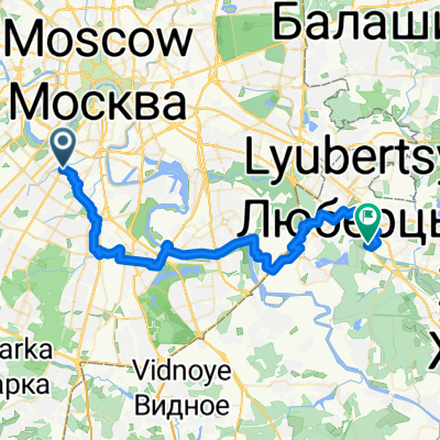 проспект 60-летия Октября, Москва до Новорязанское шоссе (дублёр), Томилино