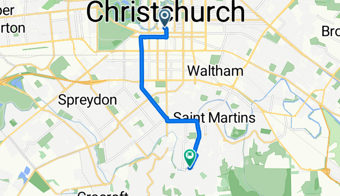 Cashel St, Christchurch to Enticott Pl, Christchurch