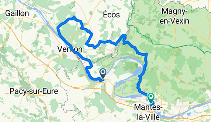 Rue de la Gare, Bonnières-sur-Seine à Rue Nationale, Mantes-la-Jolie