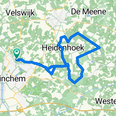 Met de fiets de route van de Halve marathon van Doetinchem