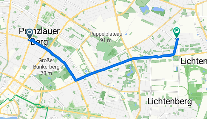 Kollwitzstraße, Berlin to Genslerstraße, Berlin