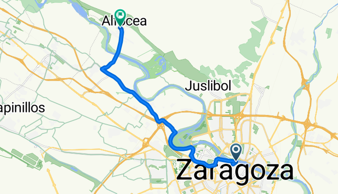 Route to Galacho De Juslibol