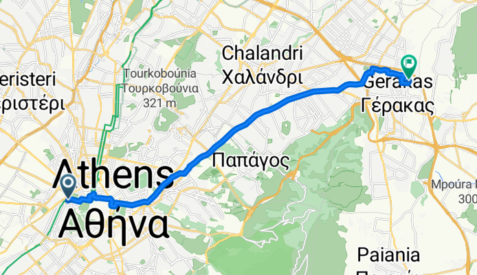 Ηρακλειδών, Αθήνα to Γυθείου, Γέρακας