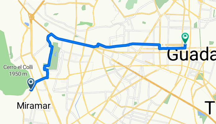 Calle Gredilla, Zapopan a Calle Garibaldi, Guadalajara