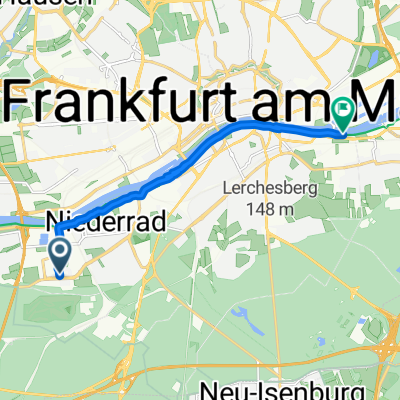 Lyoner Straße, Frankfurt am Main nach Mainwasenweg, Frankfurt am Main