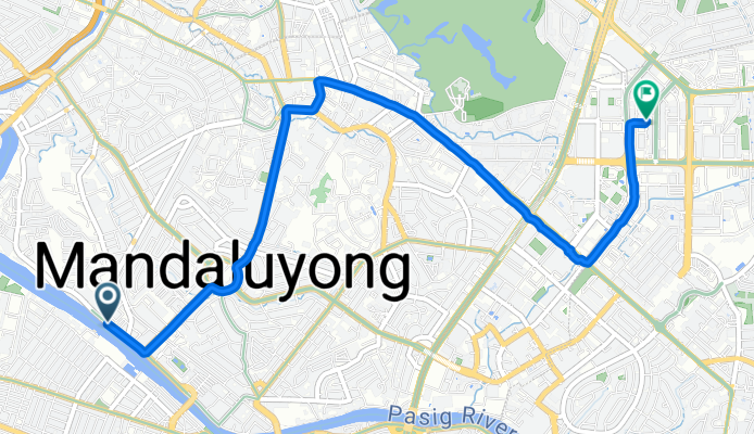 Retired Reverend G Aglipay St, Mandaluyong to Emerald Avenue, Pasig