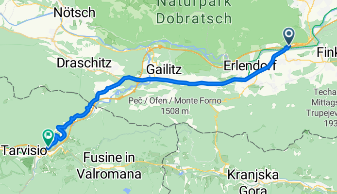 unterfedernau, villach nach Monumento I, Tarvis