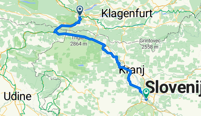 8. Mai-Platz, Villach nach Erjavčeva cesta, Ljubljana