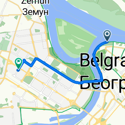 Улица Тадеуша Кошћушка, Belgrade to Улица Народних Хероја, Belgrade