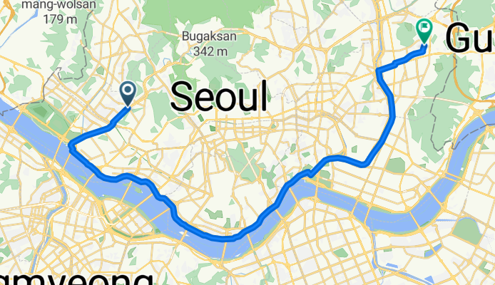 홍은동, 서울특별시에서 신내동, 서울특별시까지