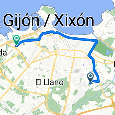 Calle de Corín Tellado, Gijón a Calle de Carlos Marx, Gijón