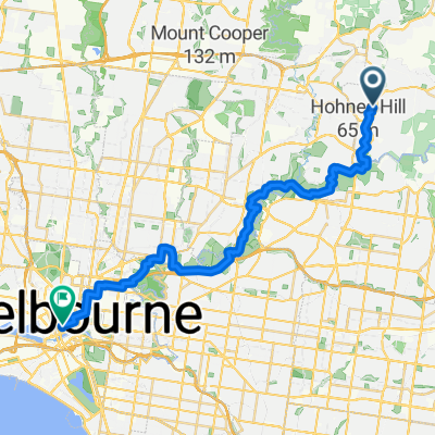 Youth Rd, Eltham to Collins St, Melbourne