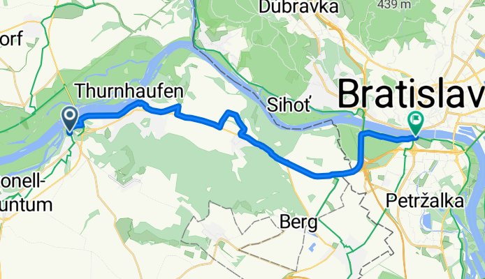 Bischof-Durkowitsch-Weg, Bad Deutsch-Altenburg to Viedenská cesta, Bratislava V