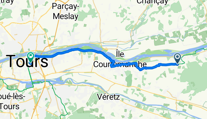 Route des Montils, Lussault-sur-Loire to Rue Édouard Vaillant, Tours