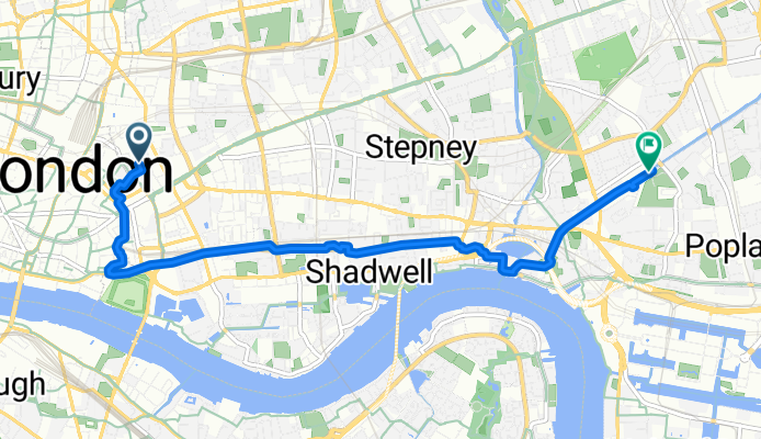 Wentworth Street, London to Stainsby Road, London