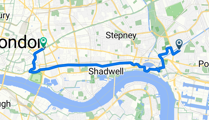 Stainsby Road, London to Old Castle Street, London