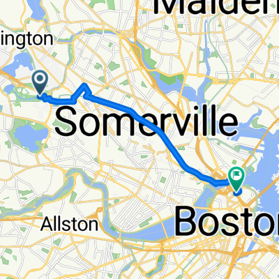 Acorn Park Dr, Cambridge to West End, Boston