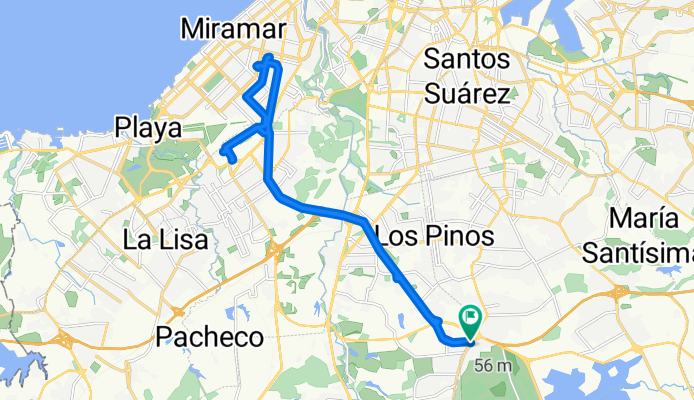 de mi casa al instituto Varona ,casa de mi hermano a.mi casas