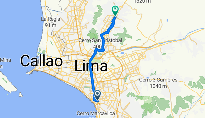 De Avenida Paseo de la República a Avenida Fernando Wiesse