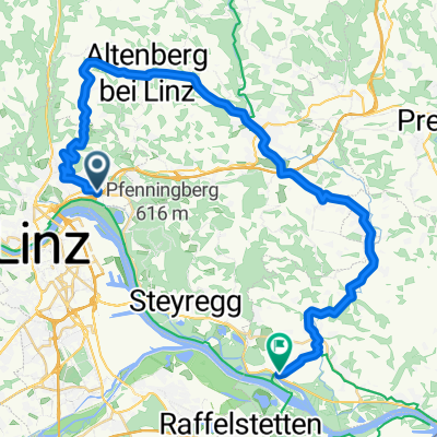 Route nach Luftenberg an der Donau