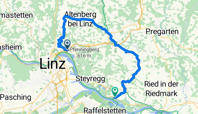 Route nach Luftenberg an der Donau