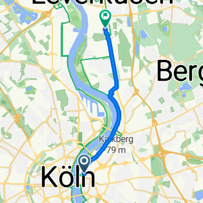 Ottoplatz, Köln nach Chempark, Leverkusen