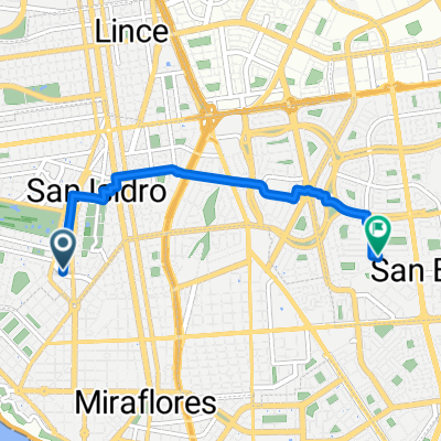 De Avenida Felipe Pardo y Aliaga a VXVV+FJW