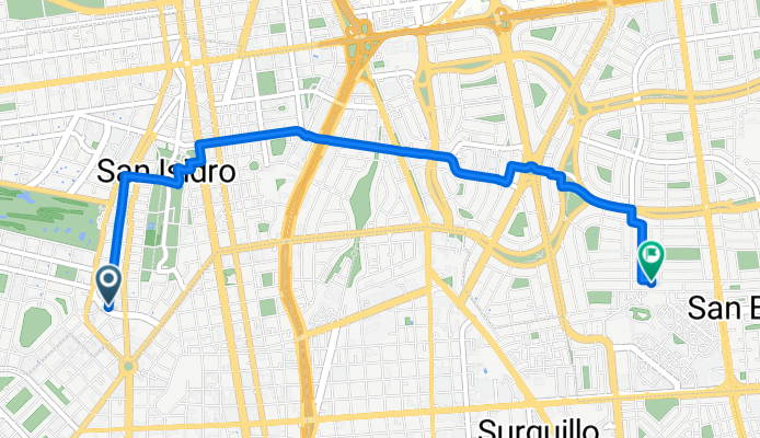 De Avenida Felipe Pardo y Aliaga a VXVV+FJW