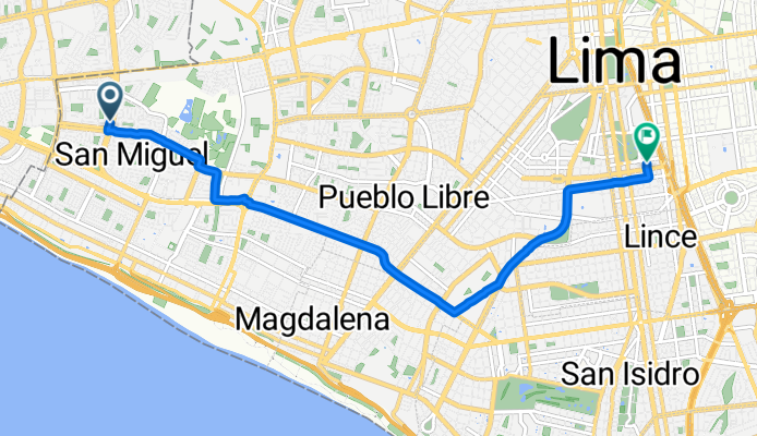 Lima to Jirón Parque de la Reserva, Lima