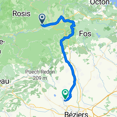 Avenue Charcot, Lamalou-les-Bains à Rue Raymond Cau, Lignan-sur-Orb