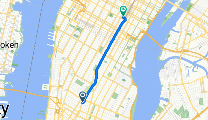 Lafayette St, New York to E 45th St, New York